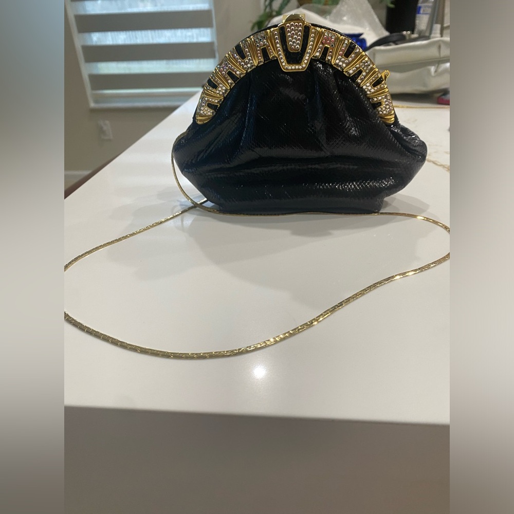 Elegant Black and Gold Women's Evening Clutch  Bag